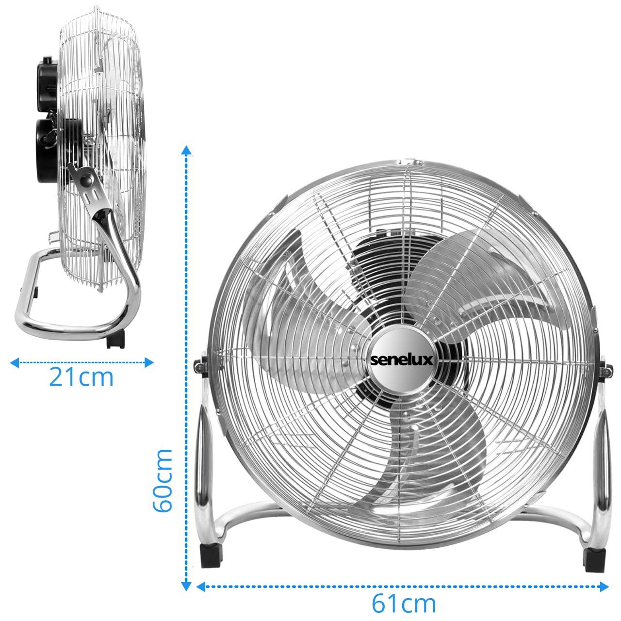 Senelux 20" Chrome Floor Fan (Refurbished)