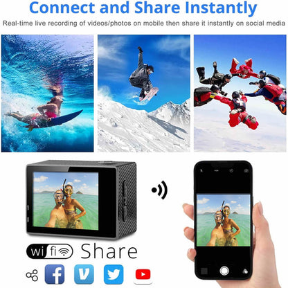 4K Waterproof Action Camera with WiFi & Remote