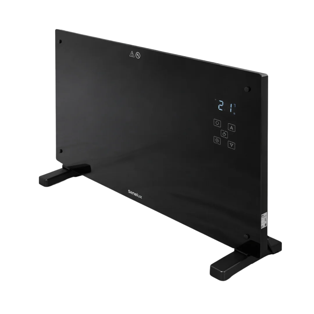 Senelux Black Glass Panel Heater with WiFi