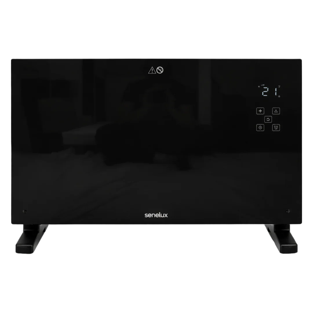 Senelux Black Glass Panel Heater with WiFi
