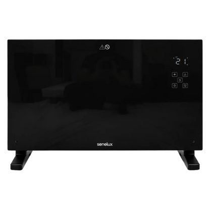 Senelux Black Glass Panel Heater with WiFi