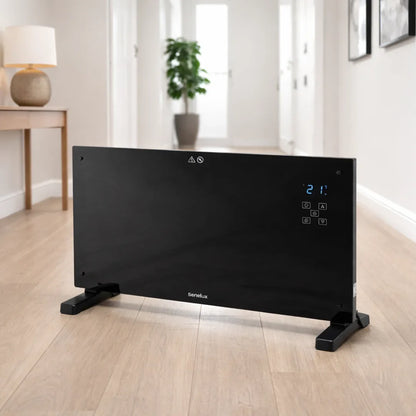 Senelux Black Glass Panel Heater with WiFi