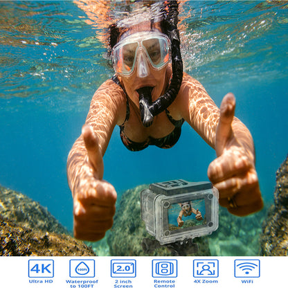 4K Waterproof Action Camera with WiFi & Remote