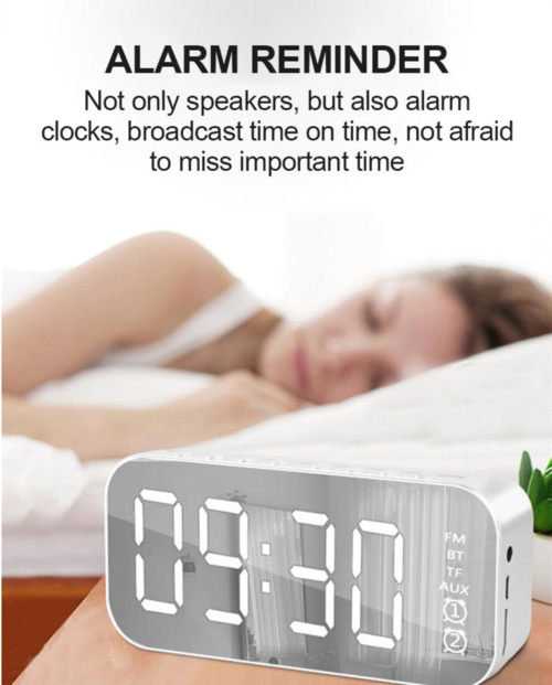 LED Alarm Clock with Bluetooth Speaker & FM Radio