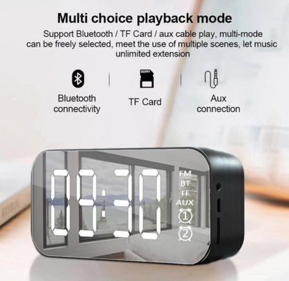 LED Alarm Clock with Bluetooth Speaker & FM Radio